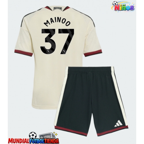 Camiseta Manchester United Kobbie Mainoo #37 Tercera Equipación Replica 2026-27 para niños mangas cortas (+ Pantalones cortos)